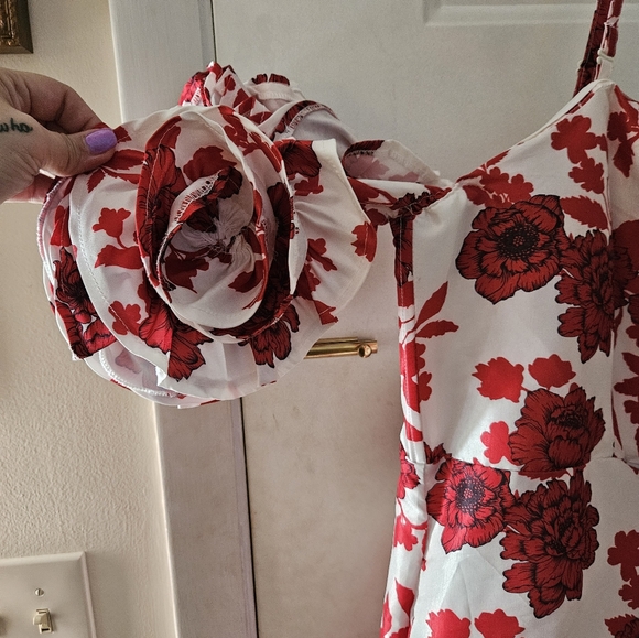 Ny & co red and white dress 3x - Picture 4 of 9